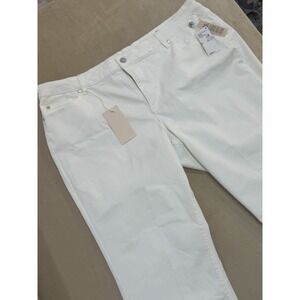 NWT Vince Camuto Women's White High Rise Frayed Hem Ankle Jeans Plus Size 22W